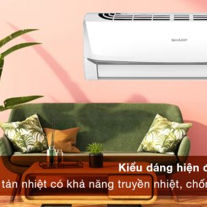 Máy lạnh Sharp Inverter 1.5 HP AH-X13ZEW - Kiểu dáng hiện đại, đường nét mạnh mẽ, phù hợp cho không gian lắp đặt 