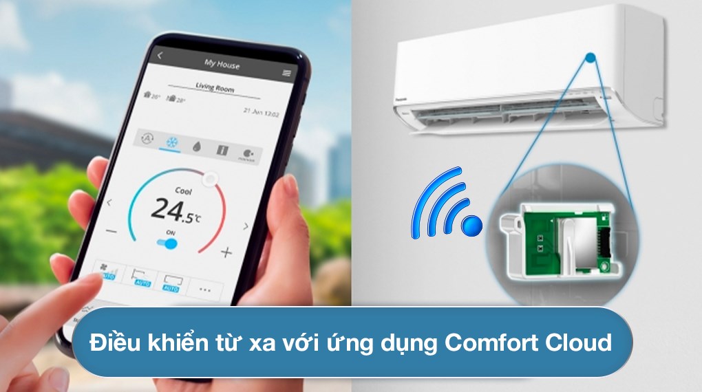 Máy lạnh Panasonic Inverter 1.5 HP CU/CS-XU12XKH-8 - Điều khiển từ xa Máy lạnh Panasonic Inverter 1.5 HP CU/CS-XU12XKH-8 - Điều khiển từ xa